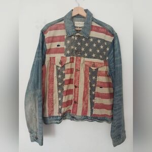 Polo Ralph Lauren Denim Supply Distress Jacket Size Large